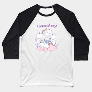 Four Funny Cats Who Are Not In The Mood Baseball T-Shirt